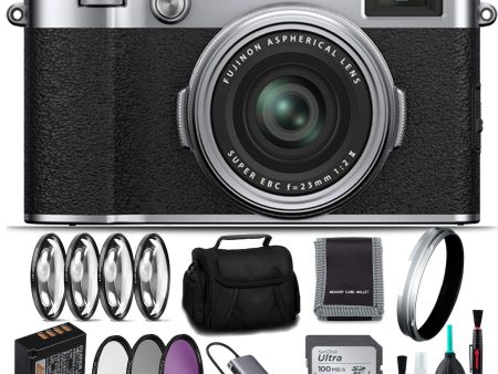 FUJIFILM X100V Digital Camera (Silver) Includes 128GB, Case, Filters, and More Online Hot Sale