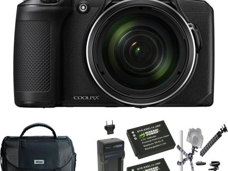 Nikon COOLPIX B600 Digital Camera (Black) with Nikon Case | 2x Spare Batteries & AC DC Charger | Spider Tripod Online