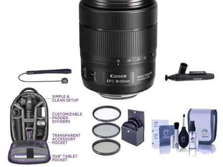 Canon EF-S 18-135mm f 3.5-5.6 IS USM Zoom Lens (White Box) with 67MM FILTER KIT BUNDLE Supply