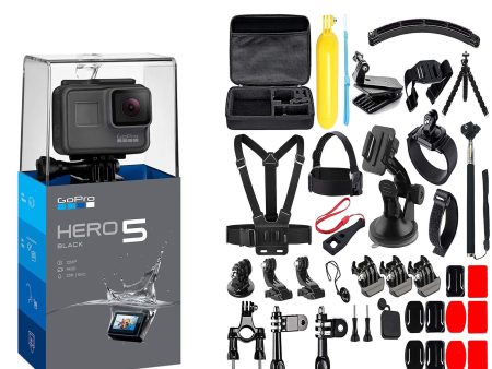 GoPro HERO5 Black w  Soft Digits 50 in 1 Action Camera Accessories Kit for GoPro Hero 6 5 4 3 with Carrying Case Chest Strap Octopus Tripod Online Sale