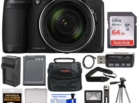 Nikon COOLPIX B600 Digital Camera (Black) with 64GB Card | Battery & Charger | Case | Flash | Tripod | Kit For Sale