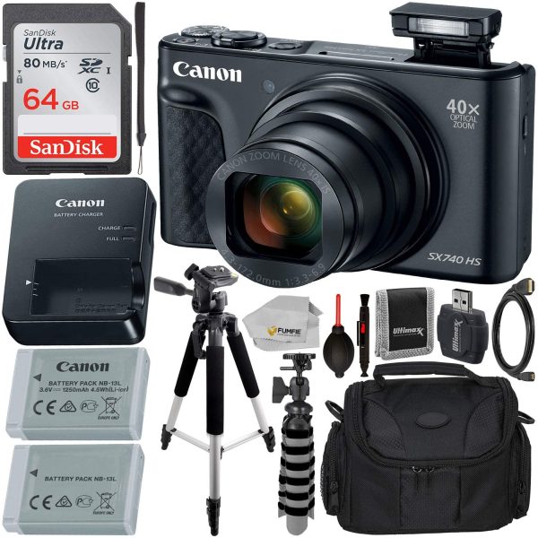 Canon PowerShot SX740 (black silver) Essential Accessory Bundle Discount