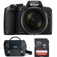 Nikon COOLPIX B600 Digital Camera (Black) with Nikon Carrying Case & Sandisk 32GB Memory Card Package Online