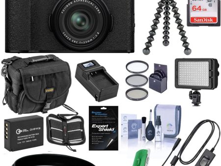 FUJIFILM X100V Digital Camera (Black) with Sandisk 64GB Memory Card Essential Bundle For Discount