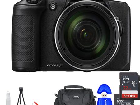 Nikon COOLPIX B600 Digital Camera (Black) with 2X 32GB Memory Cards Starter Package on Sale