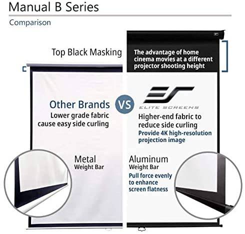 Elite Screens Manual B 100-INCH Manual Pull Down Projector Screen Diagonal Hot on Sale