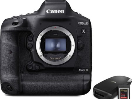 Canon EOS-1D X Mark III DSLR Camera with CFexpress Card and Reader Bundle Supply