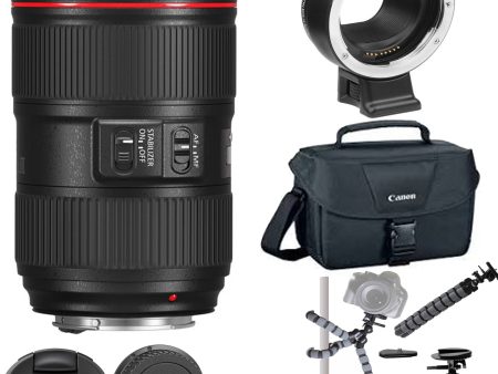 Canon EF 24-105mm f 4L IS II USM Lens USA with Lens Adapter For Canon | Canon Carrying Case & Flexible Spider Tripod Bundle Hot on Sale