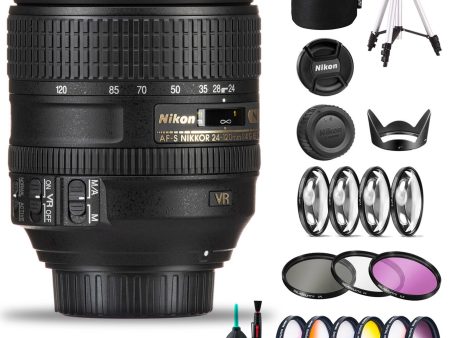 Nikon AF-S NIKKOR 24-120mm f 4G ED VR Zoom Lens with 77mm Filter Kit Bundle on Sale