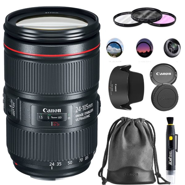 Canon EF 24-105mm f 4L IS II USM Lens USA Starter Kit For Sale