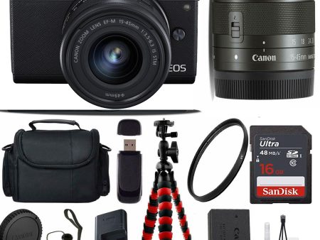 Canon EOS M200 Mirrorless Digital Camera with 15-45mm Lens | Flexible Tripod | UV Protection Filter | Pro Case | Card Reader Bundle Online now