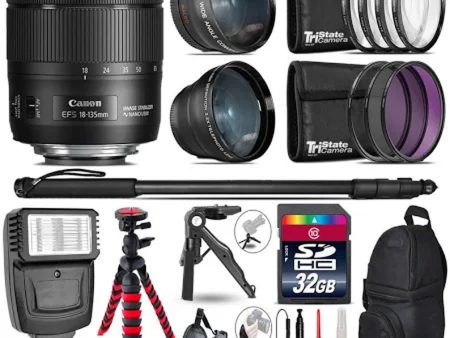 Canon EF-S 18-135mm f 3.5-5.6 IS USM Zoom Lens (White Box) with Deluxe bundle Sale