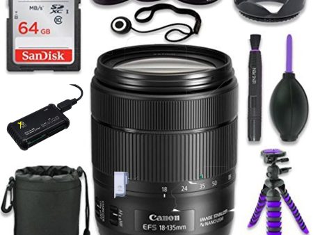 Canon EF-S 18-135mm f 3.5-5.6 IS USM Zoom Lens (White Box) with Complete Accessory Kit Fashion