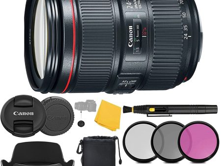 Canon EF 24-105mm f 4L IS II USM Lens USA W  3 Piece Filter Set | 4 Piece Close Up Macro Filters | Lens Cleaning Pen | Pro Accessory Bundle Online now