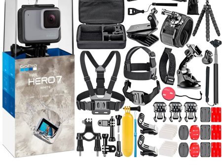 GoPro HERO7 White with 50-In-1 Action Camera Accessory Kit Fashion