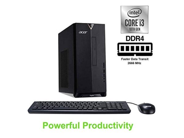 Acer Aspire TC-895-UA91 Desktop - Intel Core i3-10100 3.6GHz - 8GB RAM - 512GB NVMe SSD - DVD-RW - WiFi + Bluetooth - Windows 10 Home For Sale