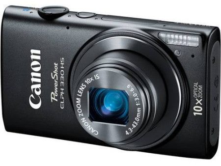 Canon PowerShot ELPH 330 12.1MP Digital Camera - Black with Cleaning Kit For Cheap