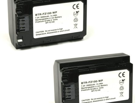 NP FZ-100 Battery 7.2V Battery, 2000mAh Two pack Hot on Sale