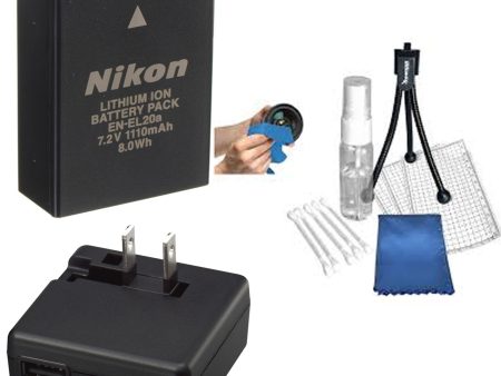 Nikon EN-EL20A Battery & Nikon EH-73P Adapter with Cleaning Kit Sale