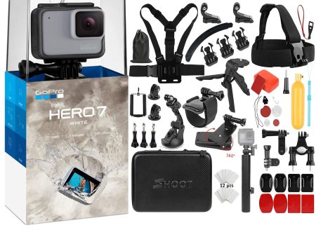 GoPro HERO7 White w  Accessories Kit with Carrying Case for GoPro HERO7 Fusion Campark AKASO DBPOWER Crosstour Camera Hot on Sale