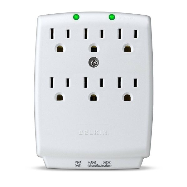 Belkin SurgePlus 6-Outlet Wall Mount Surge Protector with Dual USB Charging Ports (2.1 AMP   10 Watt), BSV602tt Fashion